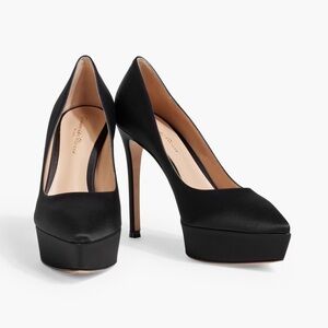 Gianvito Rossi Dasha Satin Platform Pumps